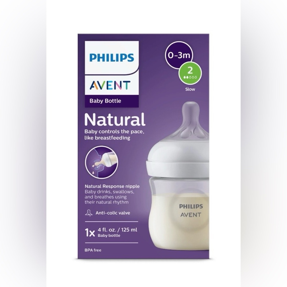Philips Avent Natural Baby Bottle with Natural Response Nipple - Clear - 4oz
